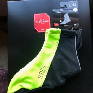 Gore Bike Wear Windstopper Thermo Overshoes Black Yellow Size L 9-10.5
